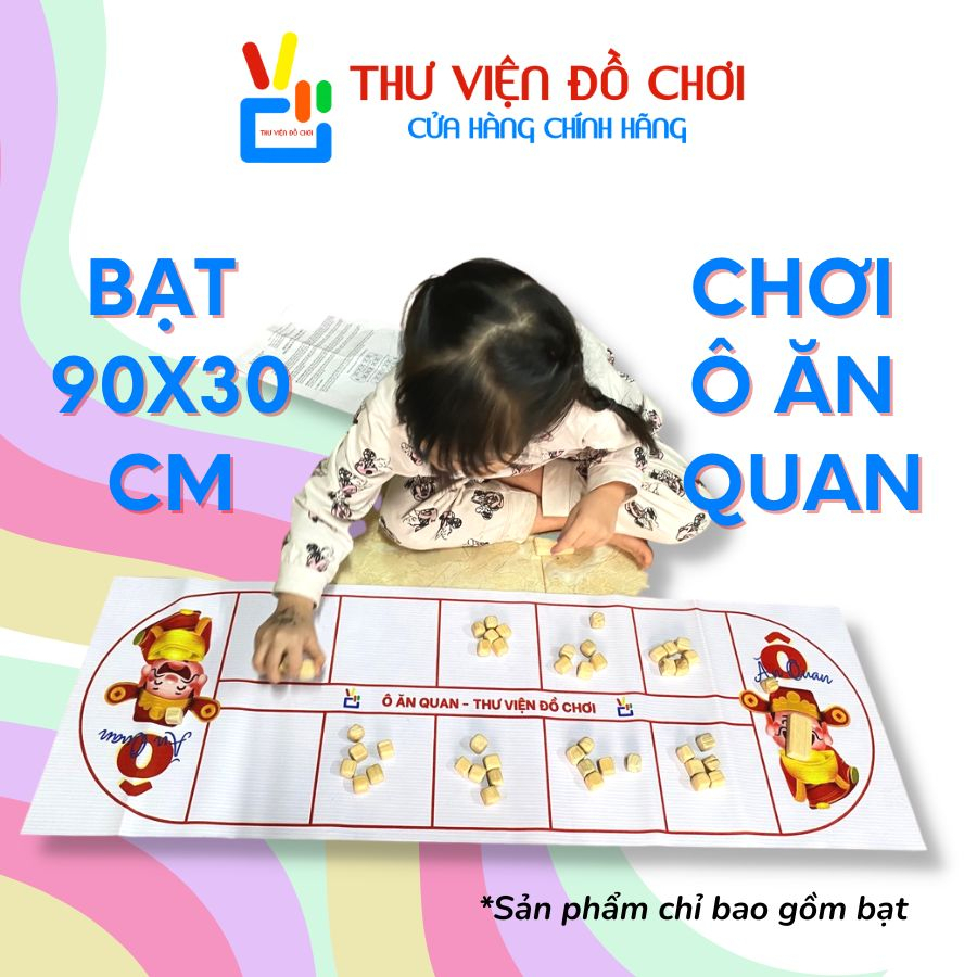 Bàn cờ Ô ăn quan - Bạt chơi Ô ăn quan tiện lợi cho bé và cả gia đình 90x30cm - Thư Viện Đồ Chơi