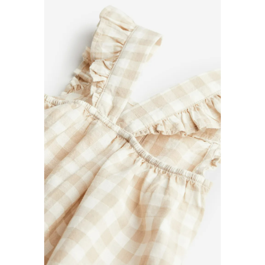 Váy 2 dây cánh tiên kẻ caro be hồng xanh sọc 112354 0937588 HM H&M_hàng chính hãng authentic