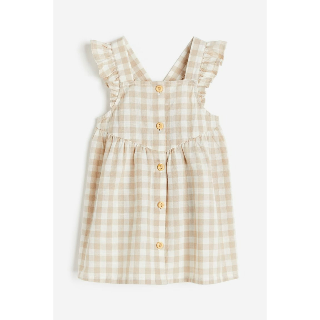 Váy 2 dây cánh tiên kẻ caro be hồng xanh sọc 112354 0937588 HM H&M_hàng chính hãng authentic