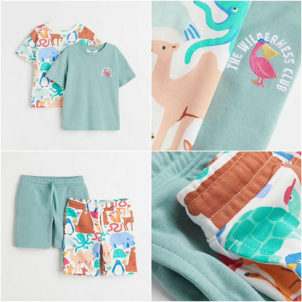 Set 2 áo set 2 quần nỉ da cá lạc đà 1034609001 HM H&M_hàng chính hãng authentic