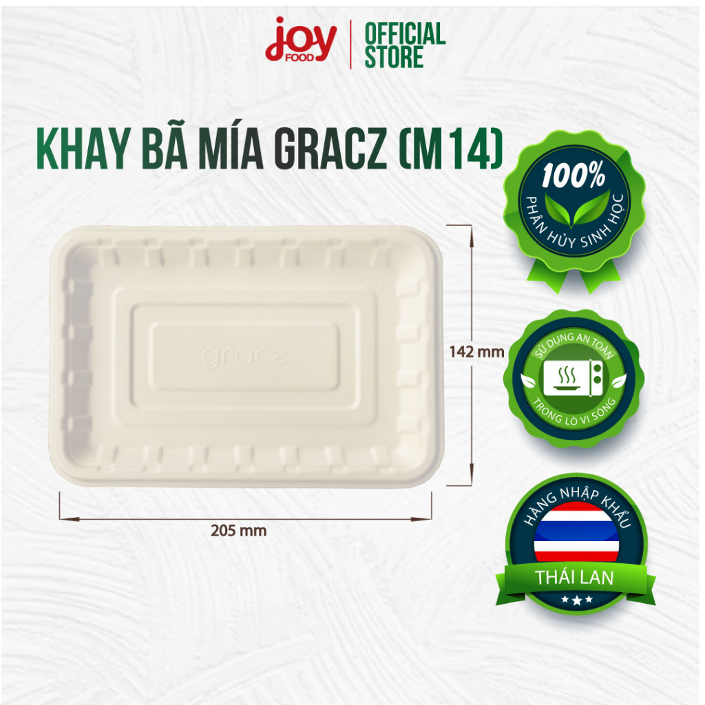 50 khay bã mía chữ nhật, khay đựng rau củ, hải sản cao cấp nhập khẩu từ Thái Lan