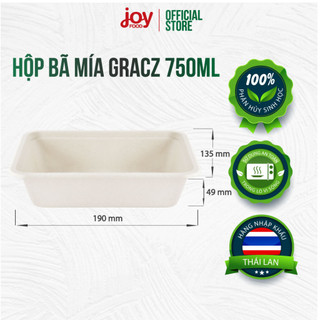 50 hộp bã mía chữ nhật 750ml thích hợp đựng cơm trộn, mì xào, miến xào/ Kèm Nắp Nhựa