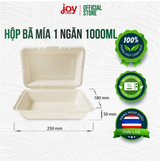 50 hộp bã mía Gracz 1 ngăn 1000ml (nâu), hộp dùng 1 lần nhập khẩu Thái Lan B006