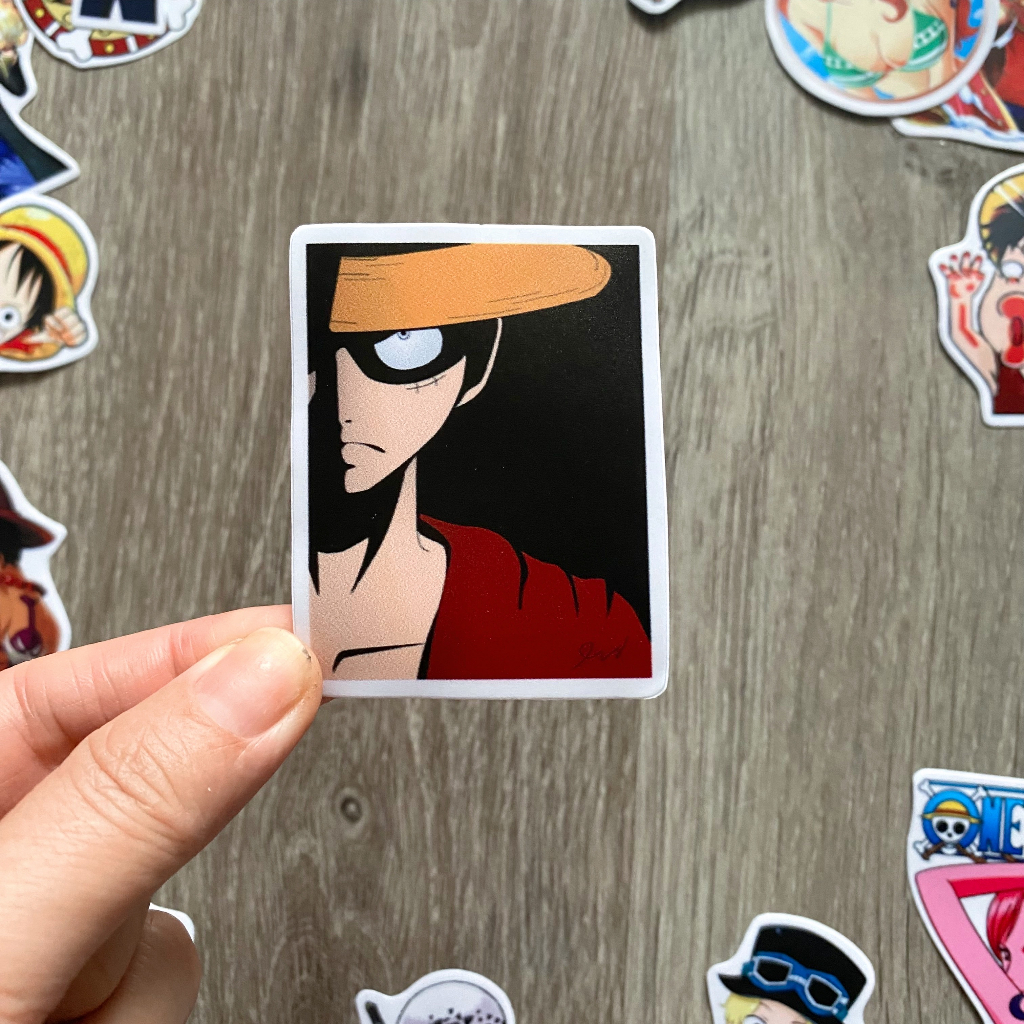 10 sticker One Piece - Luffy Zoro Ace - Hình Dán Chống Nước Trang Trí Nón Bảo Hiểm