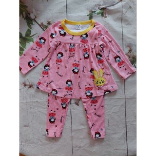 Bộ dài tay bozip babydoll bé gái
