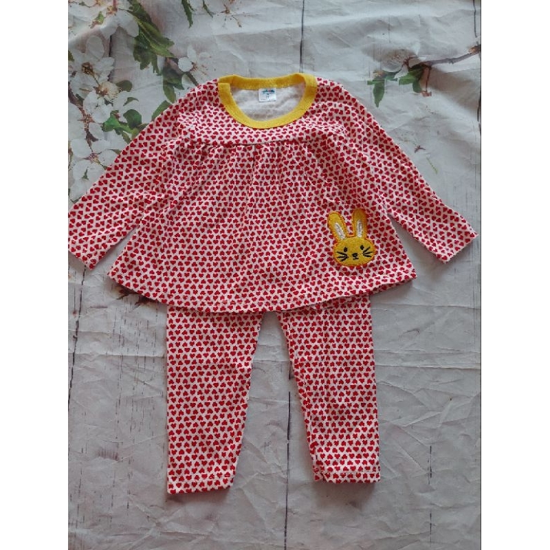 Bộ dài tay bozip babydoll bé gái