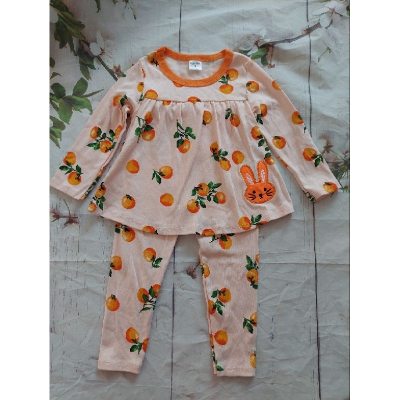 Bộ dài tay bozip babydoll bé gái