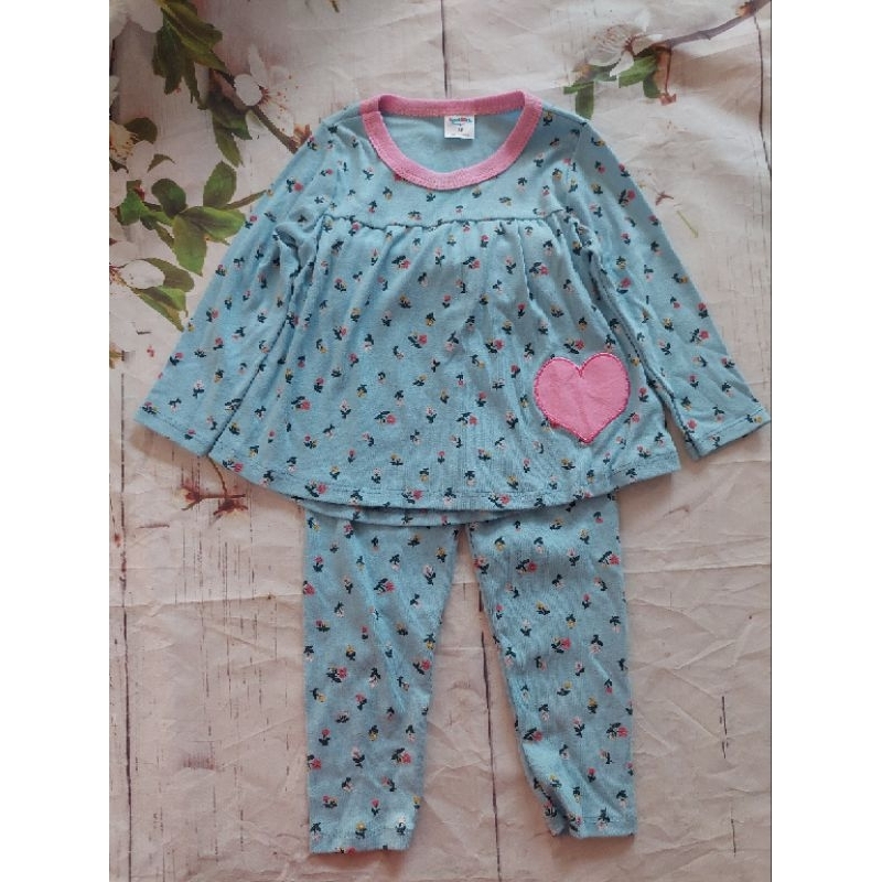 Bộ dài tay bozip babydoll bé gái