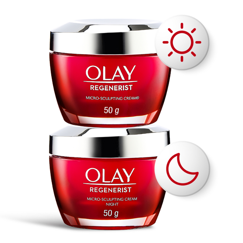 Combo 2: Kem Dưỡng Ngày & Đêm Căng Mướt, Sáng Khỏe & Ngừa Lão Hóa OLAY REGENERIST 50G X2