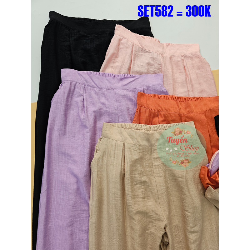 Set áo in hoa TN và quần ống suông