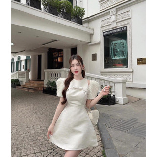 ( sỉ lẻ váy thiết kế) váy tafta nhũ tay ren hoa