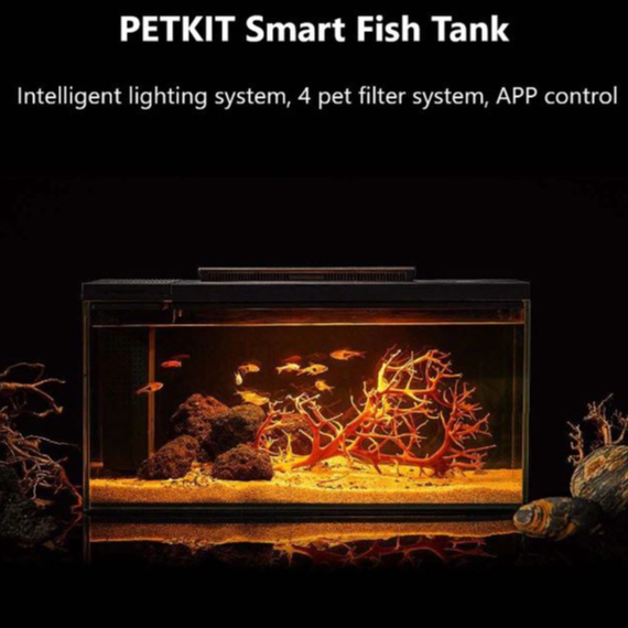 Bể cá thủy sinh mini để bàn thông minh hồ cá thủy tinh 20L kết nối App, đèn RGB, bơm ngược