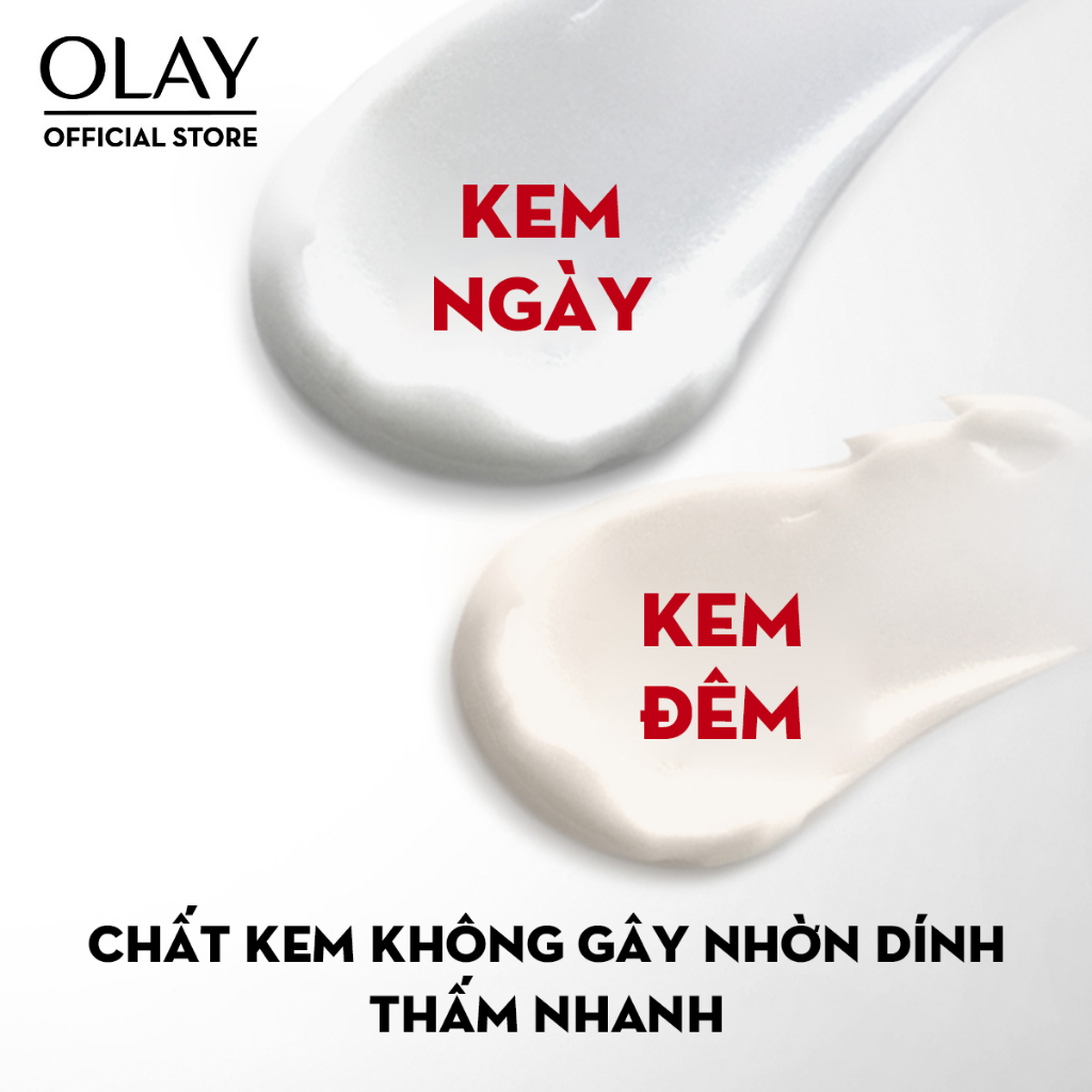 Combo 2: Kem Dưỡng Ngày &amp; Đêm Căng Mướt, Sáng Khỏe &amp; Ngừa Lão Hóa OLAY REGENERIST 50G X2