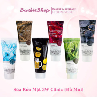 Sữa Rửa Mặt 3W Clinic 100ml [Trà Xanh - Gạo - Than Tre - Hoa Hồng - Vitamin C - Collagen] (Date 01/2025)