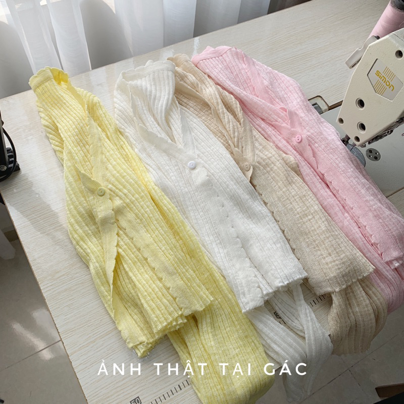 Áo khoác cadigan len voan mỏng khoác nhẹ dáng croptop cực kì nữ tính