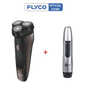 Combo Máy Cạo Râu Flyco FS371VN 3 Lưỡi Kép Kháng Nước & Máy Tỉa Lông Mũi WL2604 - Hàng Chính Hãng