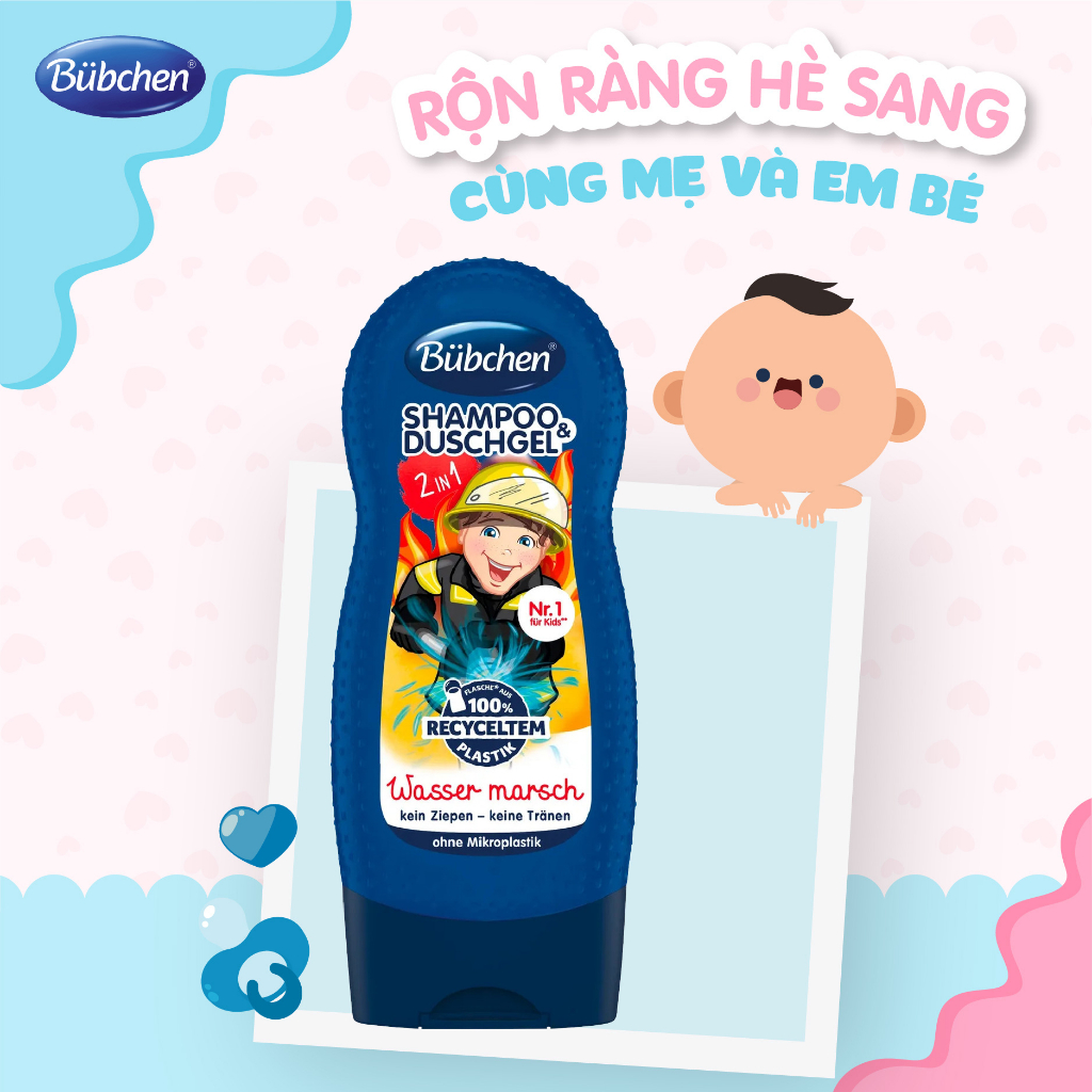 Sữa tắm gội toàn thân cho bé 2in1 Bubchen Wasser Marsch