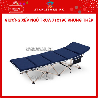 Giường xếp ngủ trưa 71x190 khung thép lớn , giường gấp văn phòng