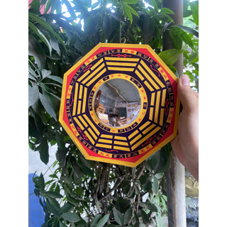 Gương bát quái lồi bằng gỗ