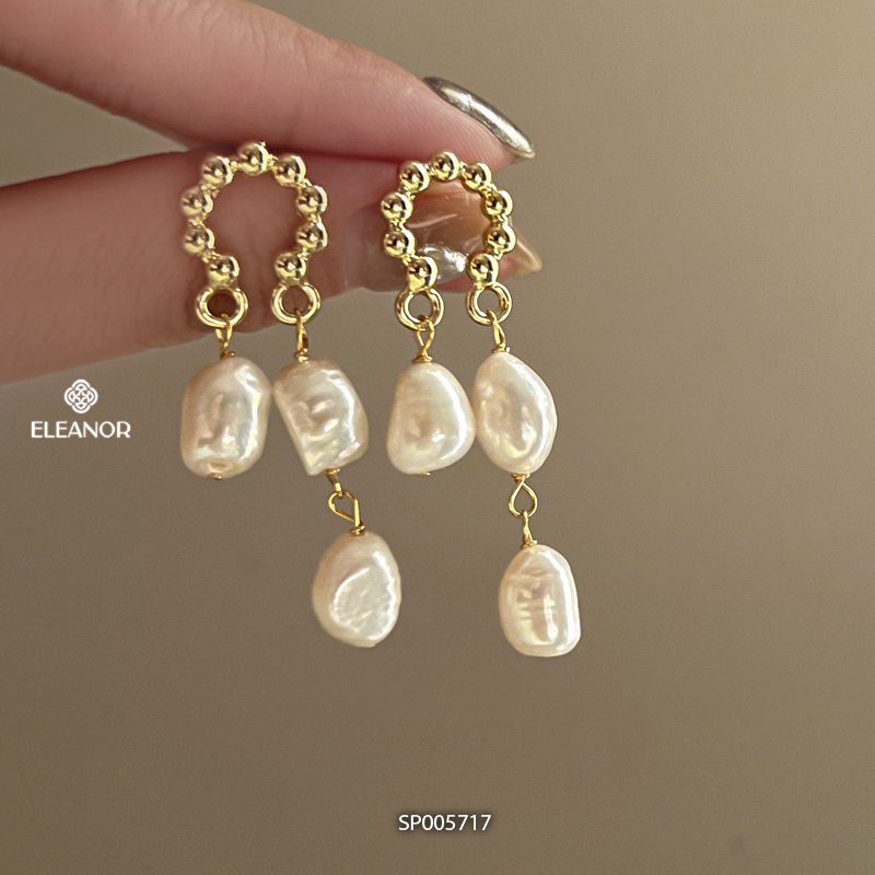 Bông tai nữ chuôi bạc 925 Eleanor Accessories đính ngọc trai nhân tạo phụ kiện trang sức 5717
