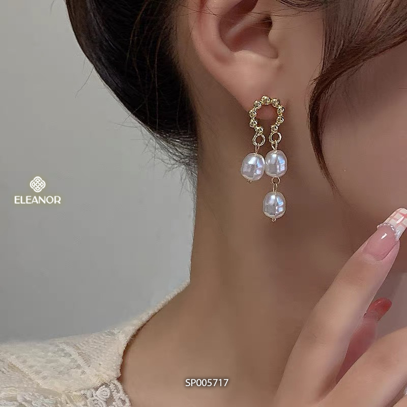 Bông tai nữ chuôi bạc 925 Eleanor Accessories đính ngọc trai nhân tạo phụ kiện trang sức 5717