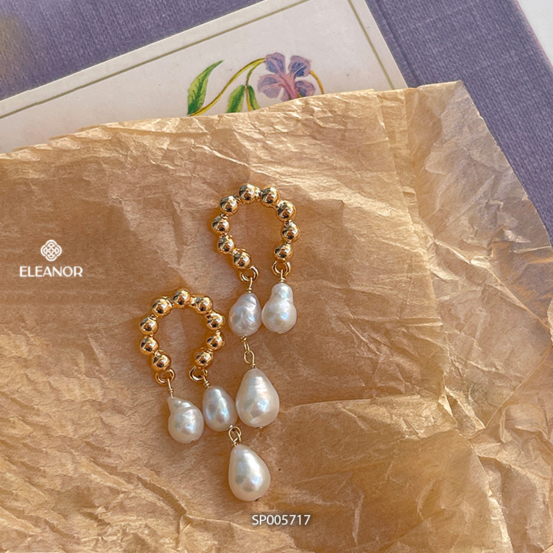 Bông tai nữ chuôi bạc 925 Eleanor Accessories đính ngọc trai nhân tạo phụ kiện trang sức 5717