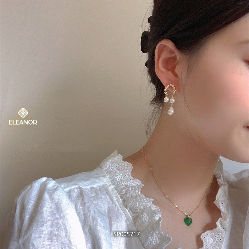Bông tai nữ chuôi bạc 925 Eleanor Accessories đính ngọc trai nhân tạo phụ kiện trang sức 5717