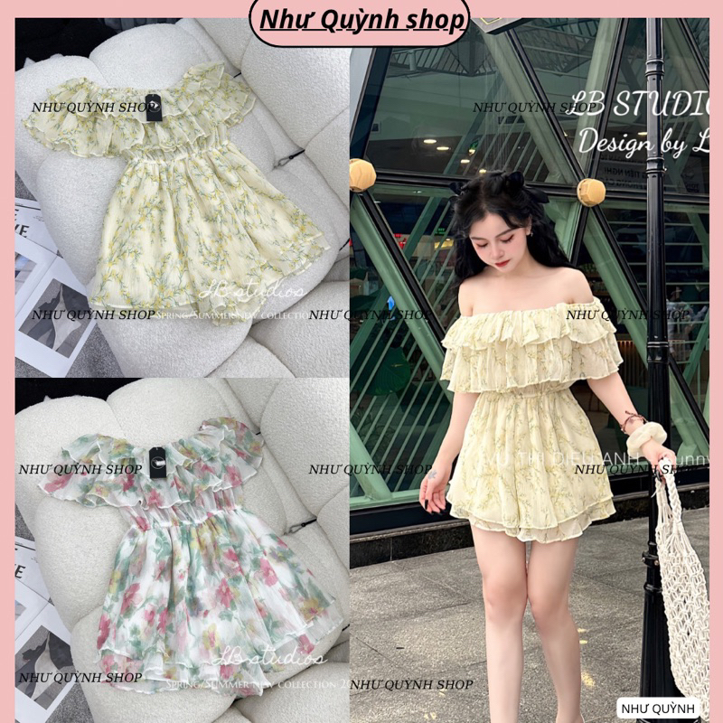 Jum hoa nhí trễ vai bèo tầng tơ siêu mềm chuẩn hàng L.1 QC hai lớp dày dặn[NQS627]