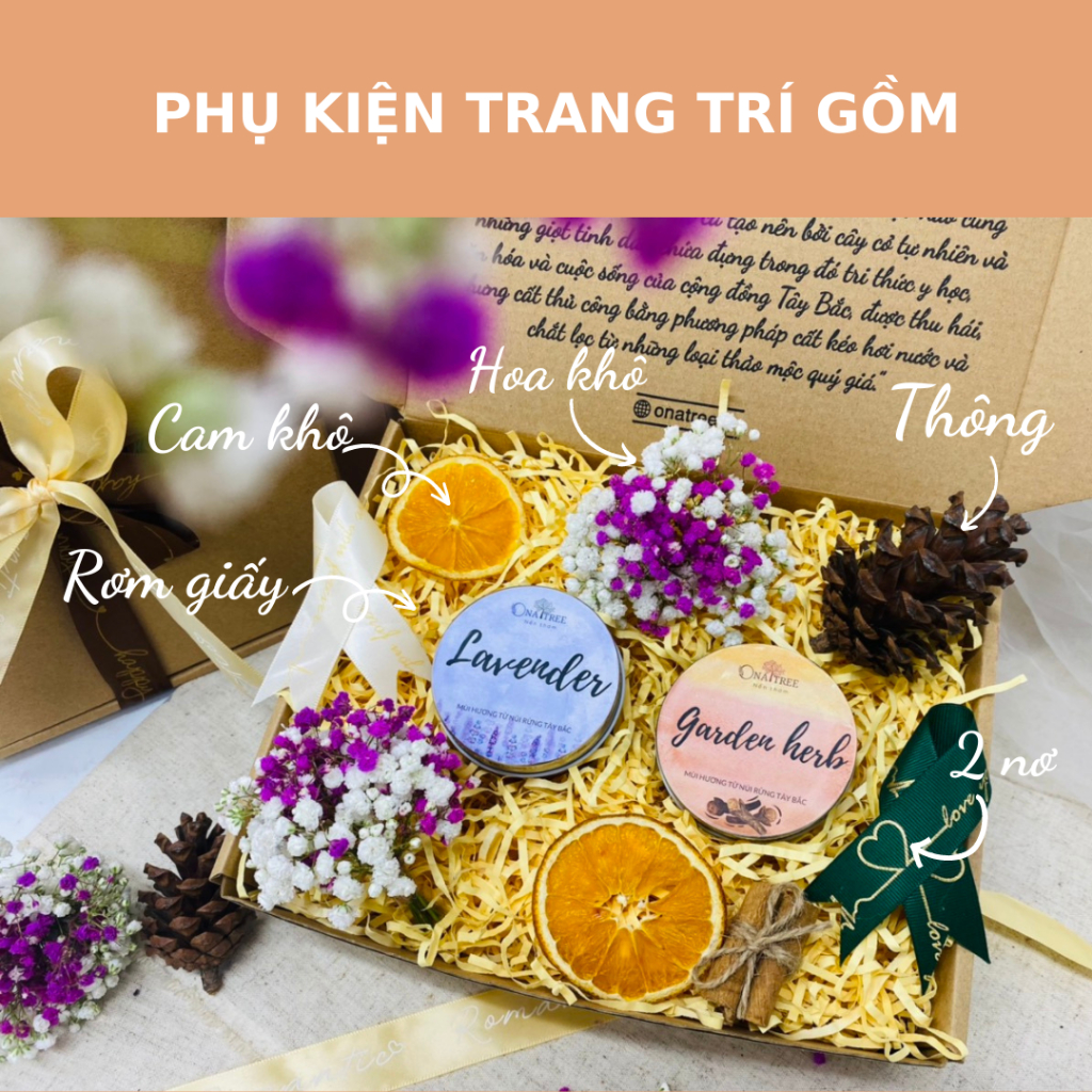Set 4 Quà Tặng Sinh Nhật Nến Thơm OnaTree Gốm 5 Nến Nhỏ Size 50g/70g