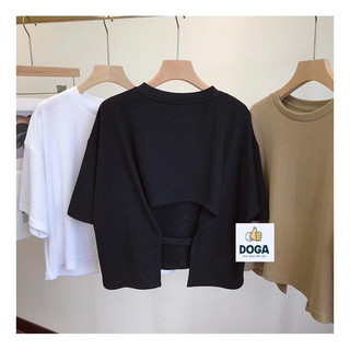 Áo Croptop from rộng hở lưng trơn basic có size M, L, XL chất thun cotton không xù lông 126