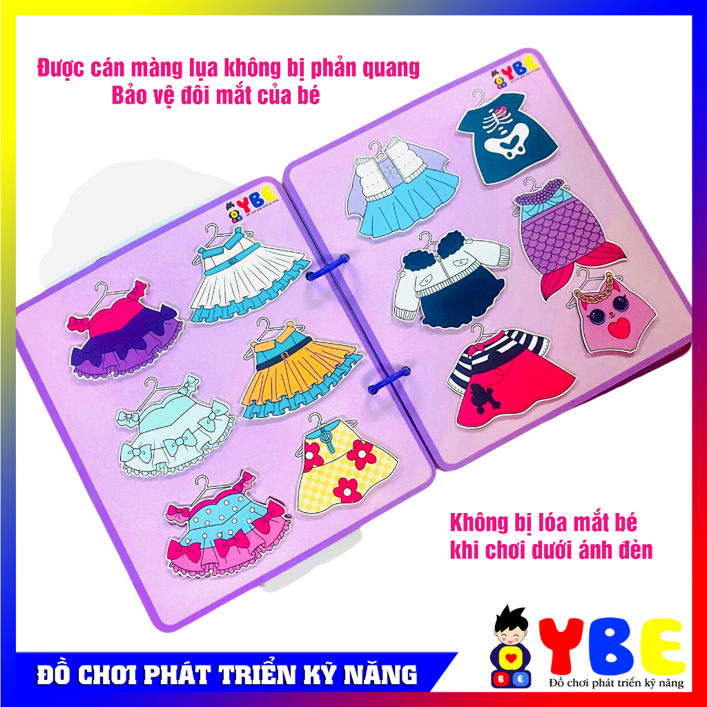 Đồ chơi búp bê thời trang LOL thương hiệu YBE hàng cao cấp, Học liệu bóc dán thay đồ cho búp bê LOL quà tặng cho bé gái