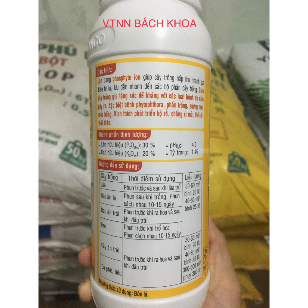 Phân bón lá - Chặn đọt  COFOLI PK500  Ba Con Cò  Lân dạng phosphyte ion
