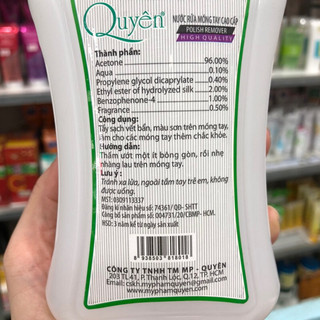 Nước rửa móng tay cao cấp Quyên 500ml
