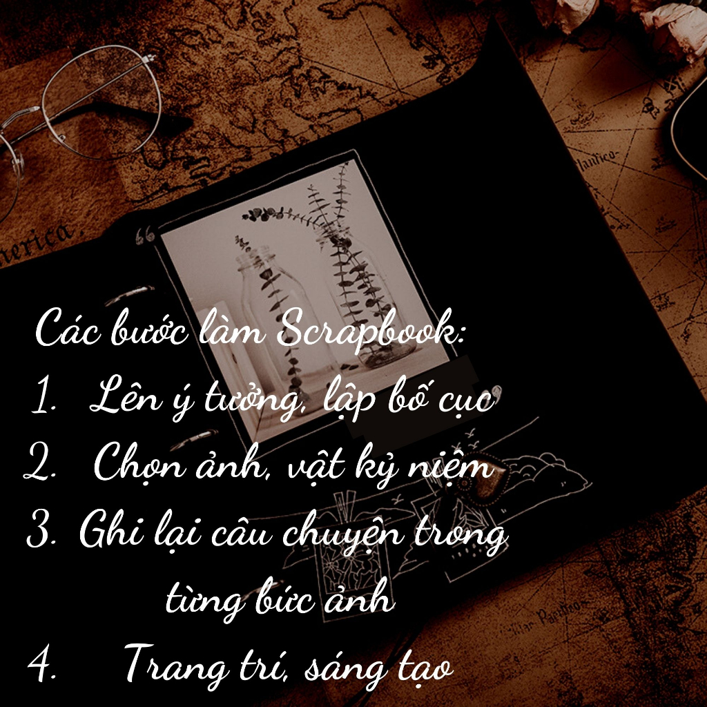 Album ảnh bìa da handmade DIY, Scrapbook phong cách Vintage