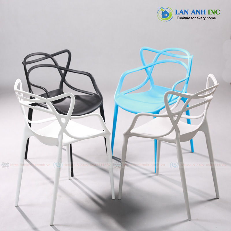 Ghế nhựa đúc nguyên khối cafe văn phòng có tựa lưng cao xếp chồng giá rẻ LAG38