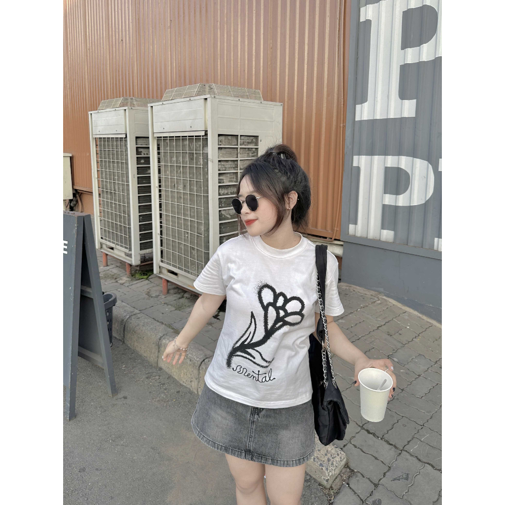 Áo Thun Nữ Tay Ngắn In Hoa Dễ Thương BLOOM MENTAL®️ - Baby Tee