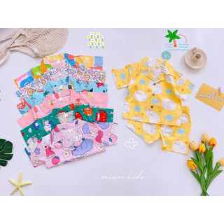 Bộ pizama miwookids cộc cho bé trai bé gái