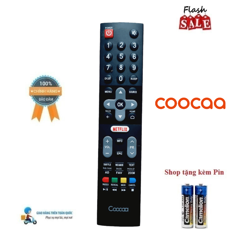 Remote Điều khiển tivi Coocaa, Skyworth LCD/LED/Smart TV- Hàng mới zin theo máy 100% Tặng kèm Pin!!!
