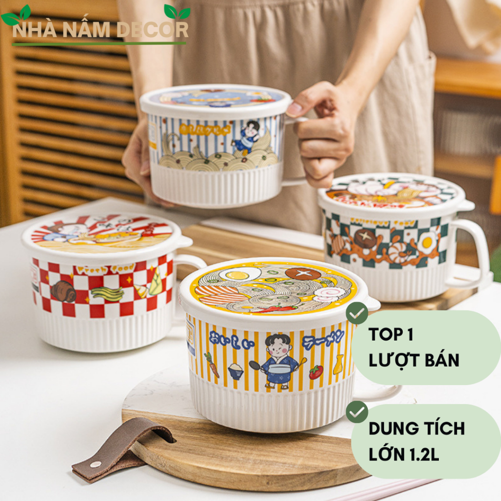 Ly mì sứ, Tô mì sứ có nắp phong cách hoạt hình Nhật Bản