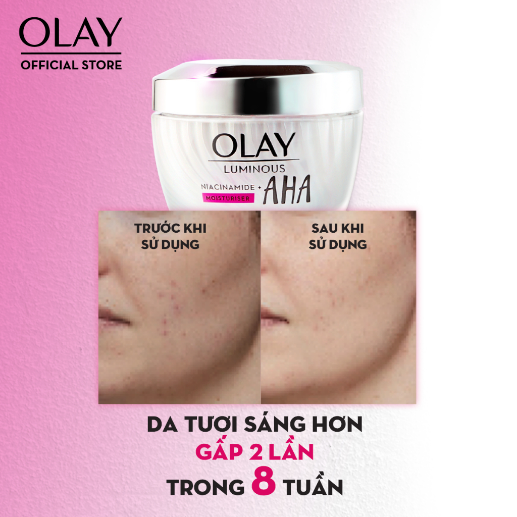 Combo 3: Kem Dưỡng OLAY REGENERIST RETINOL 50G, Kem Dưỡng & Serum Sáng Da OLAY LUMINOUS AHA 50G + 30ML