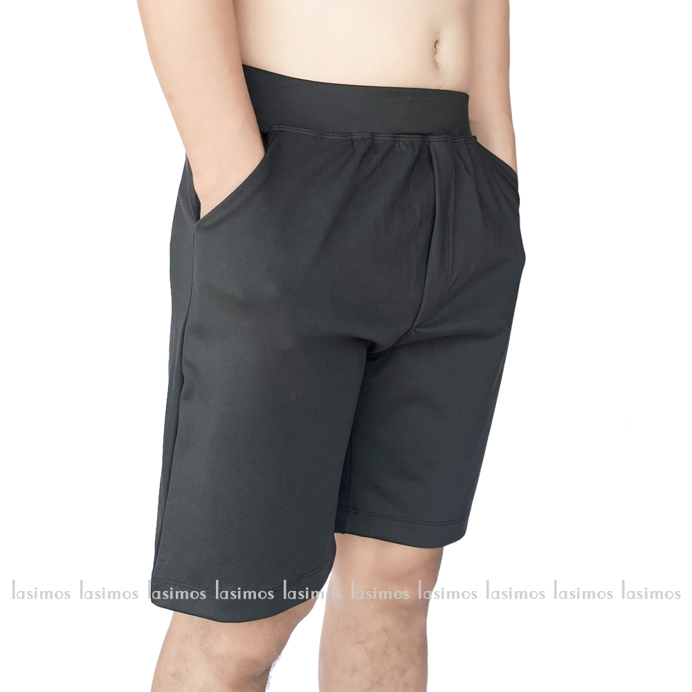 Quần short nam Lasimos MS941 thể thao có túi màu đen cao cấp, thun co giãn 4 chiều, vải đẹp dày, thoáng mát.