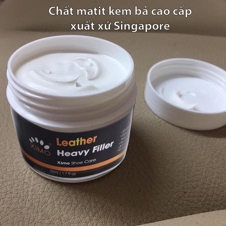 Kem Bả Ma Tít Heavy Filler XIMO 50ml Chuyên Vá, Sửa Chữa Vết Bong Tróc Trên Da Giày, Ghế, Túi, Ví Hàng Chính Hãng