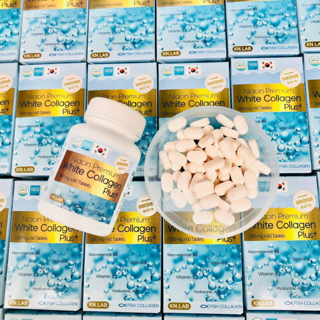Viên uống Collagen trắng da, cấp nước Kn.lab Hàn Quốc, hộp 60 viên. Giúp chống lão hoá, cho làn da trắng sáng