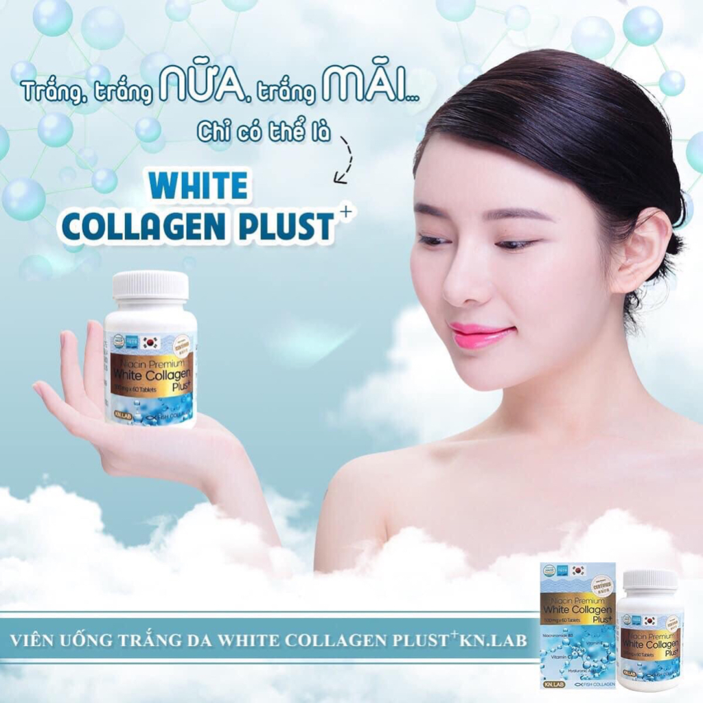 Viên uống Collagen trắng da, cấp nước Kn.lab Hàn Quốc, hộp 60 viên. Giúp chống lão hoá, cho làn da trắng sáng