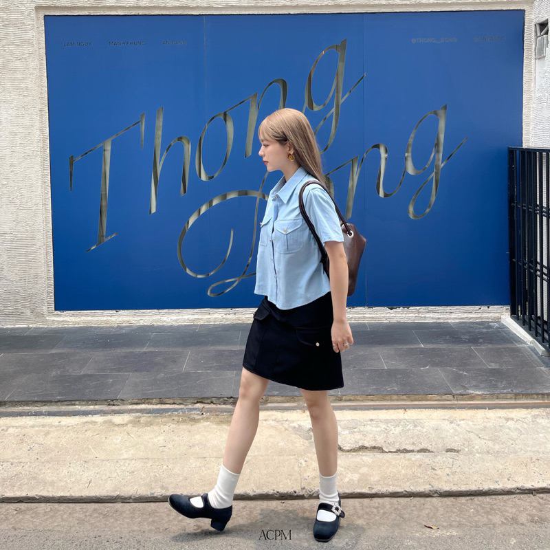 Meriah Shirt / Áo sơ mi vải linen dáng ngắn