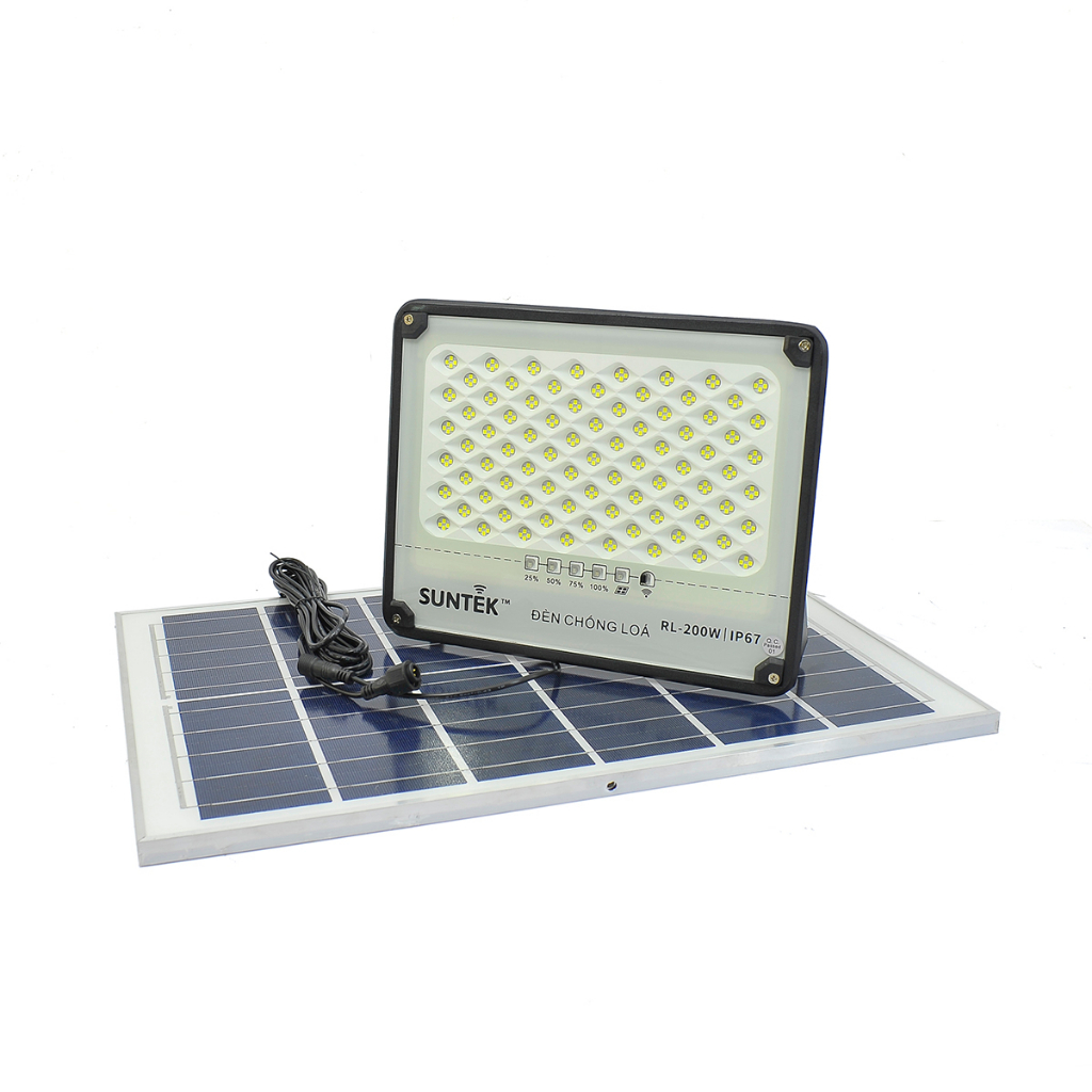 Đèn Pha Chống Lóa Năng Lượng Mặt Trời SUNTEK RL-200W - Sáng suốt đêm 10-12h | Tự động Bật/Tắt - Hàng Chính Hãng