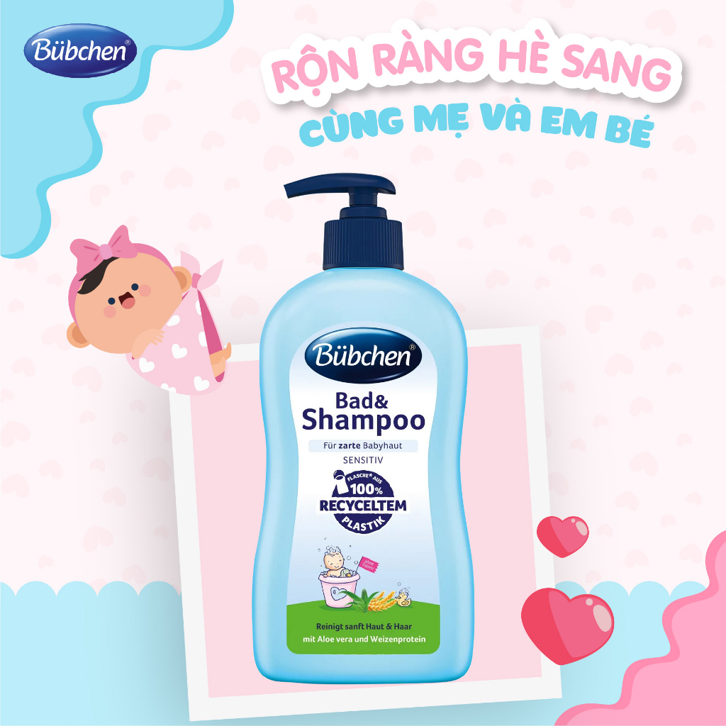 Sữa tắm gội cho trẻ sơ sinh Bubchen Bad & Shampoo 400ml