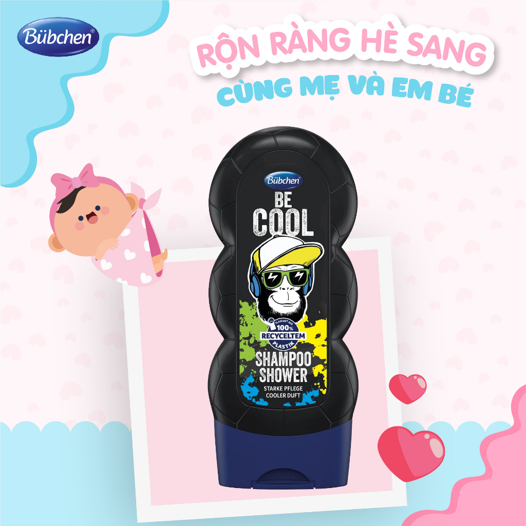 Sữa tắm gội toàn thân cho bé 2in1 Bubchen Be Cool 230ml