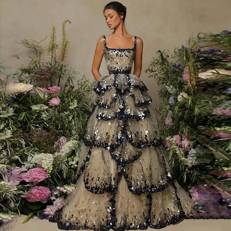 Đầm dạ hội cánh bướm dối gian haute couture sang chảnh dành cho phụ nữ đi dự tiệc