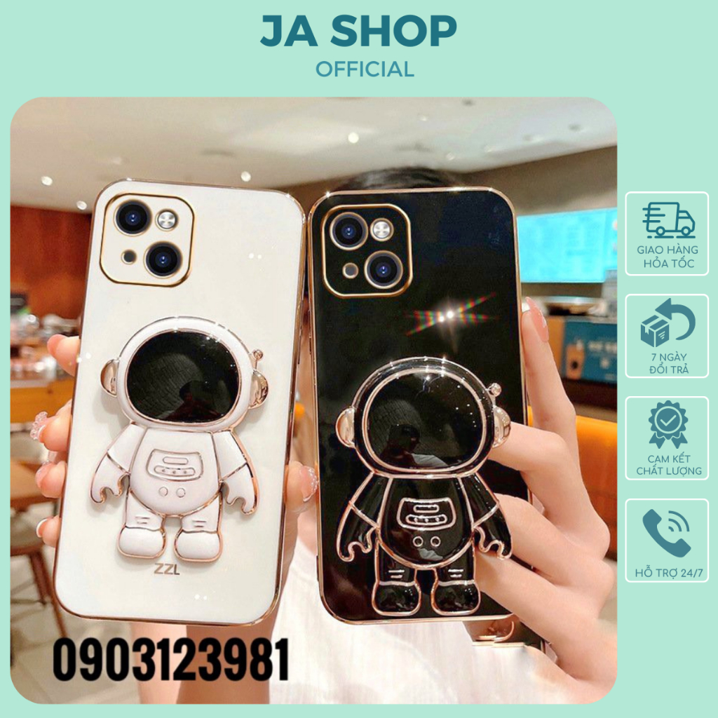 Ốp Lưng Phi Hành Gia kèm Giá Đỡ Điện Thoại cho 7plus/8plus/X/Xsmax/11/pro/promax/12/pro/promax/13/pro/promax (JA SHOP)